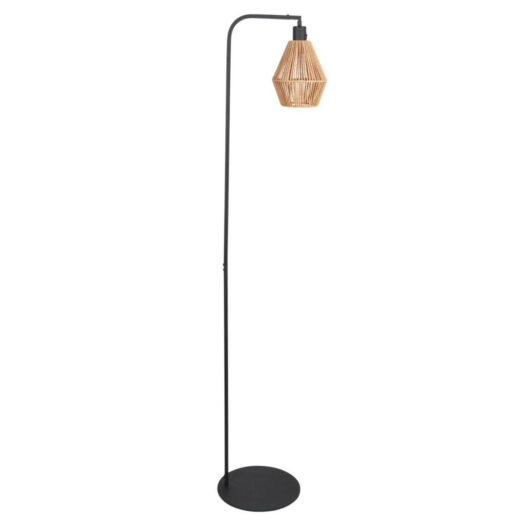 Vloerlamp Ropex met rotan kap