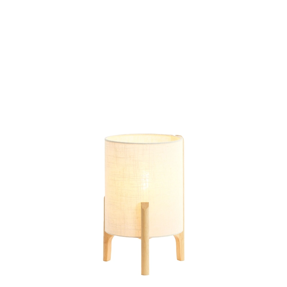 Schemerlamp Litto Ø 22cm - houtlook met naturel linnen Light & Living 8717807792688