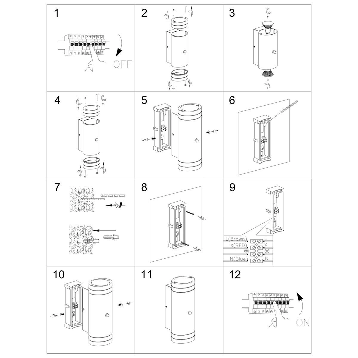 Up down light sensor Dosko 20cm - zwart Steinhauer 8712746133271