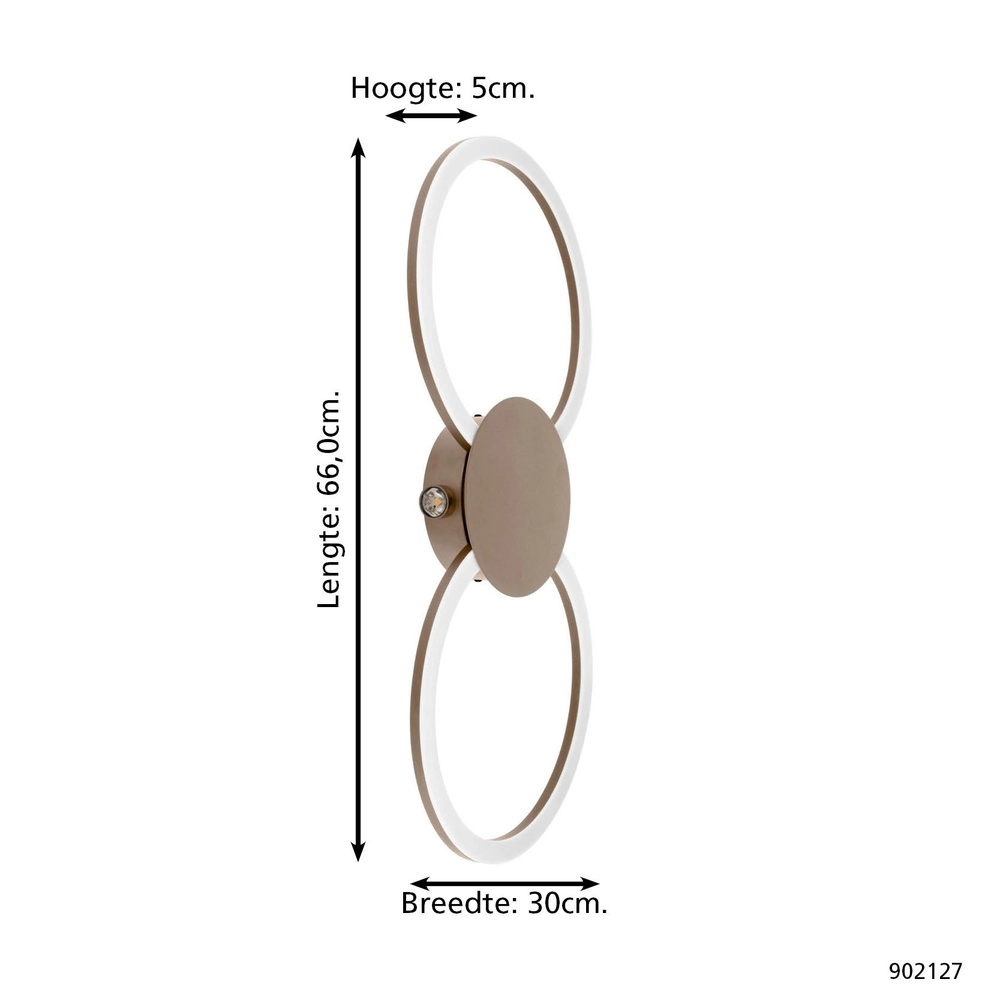 Design wandlamp Venticello 1 zand bruin Eglo 9008606357475