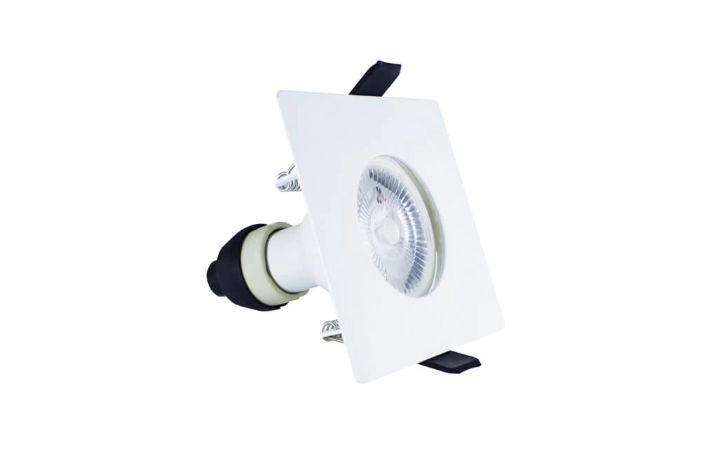 Witte inbouwspot EvoFire GU10 - vierkant