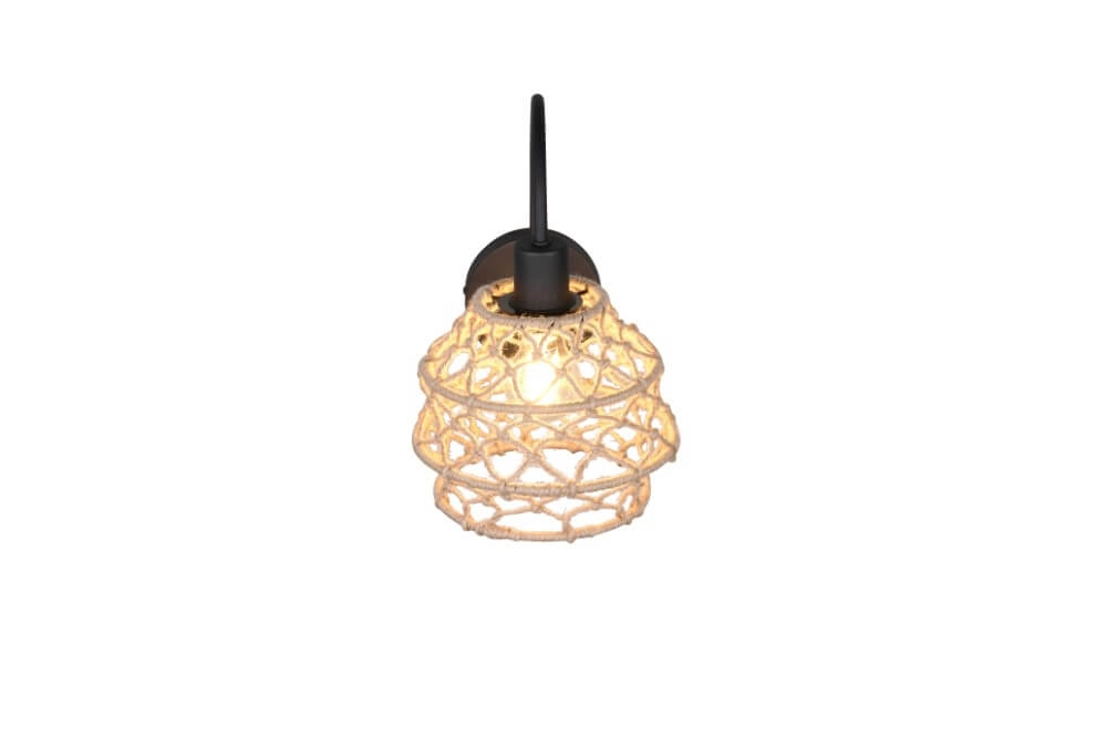 Rotan wandlamp Hive met zwart Trio 4017807637212