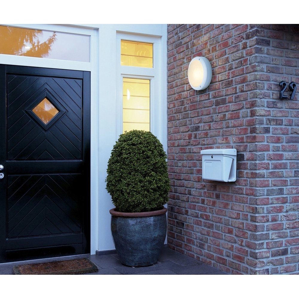 Ronde buitenlamp Bulan 27cm wit SLV 4024163102490