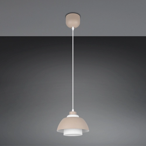 Design hanglamp Tilos zand bruin Ø 23cm Trio 4017807690088