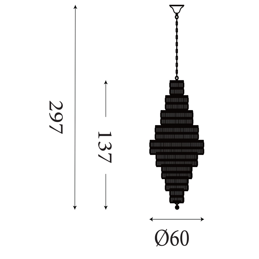 Kroonluchter Empire antiek messing Ø 60cm Searchlight 5053423303826