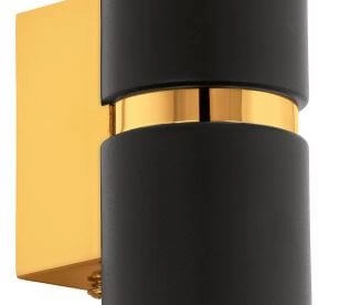 Wandlamp Passa Up - Down zwart met goud Eglo 9002759953645