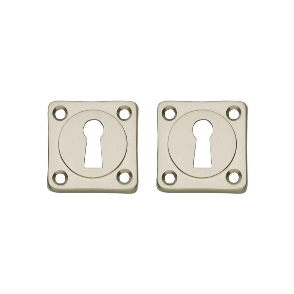 Set van 2 sleutelrozetten Tira vierkant nikkel mat