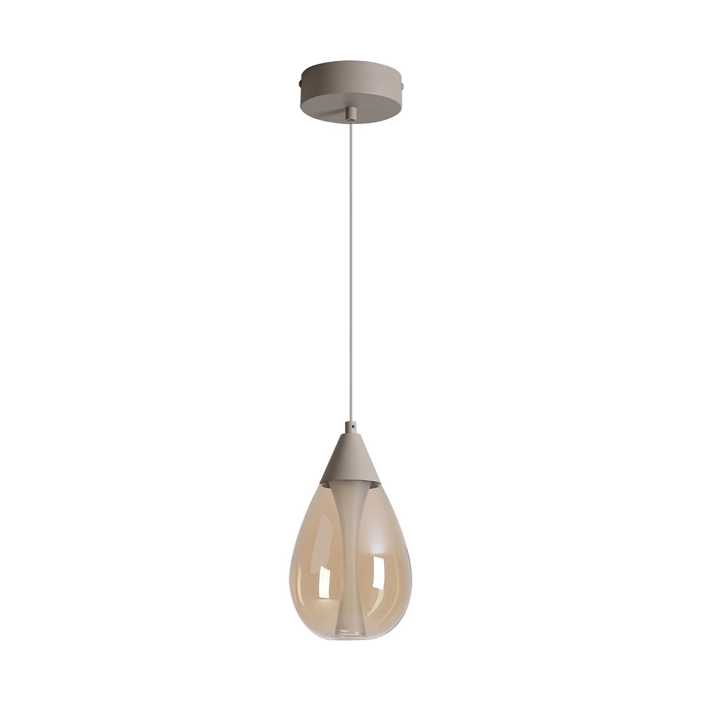 Design hanglamp Pear enkel zand bruin Searchlight 5,05342E+12