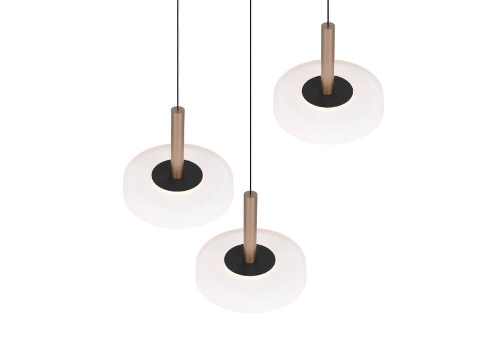3-lichts led hanglamp Celeste wit glas Trio 4017807627398