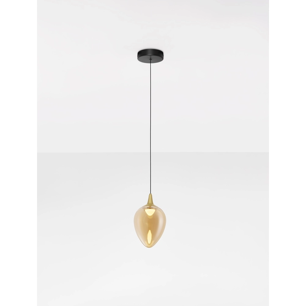Hanglamp Nali 1-lichts amber glas Lyora 5212017477750