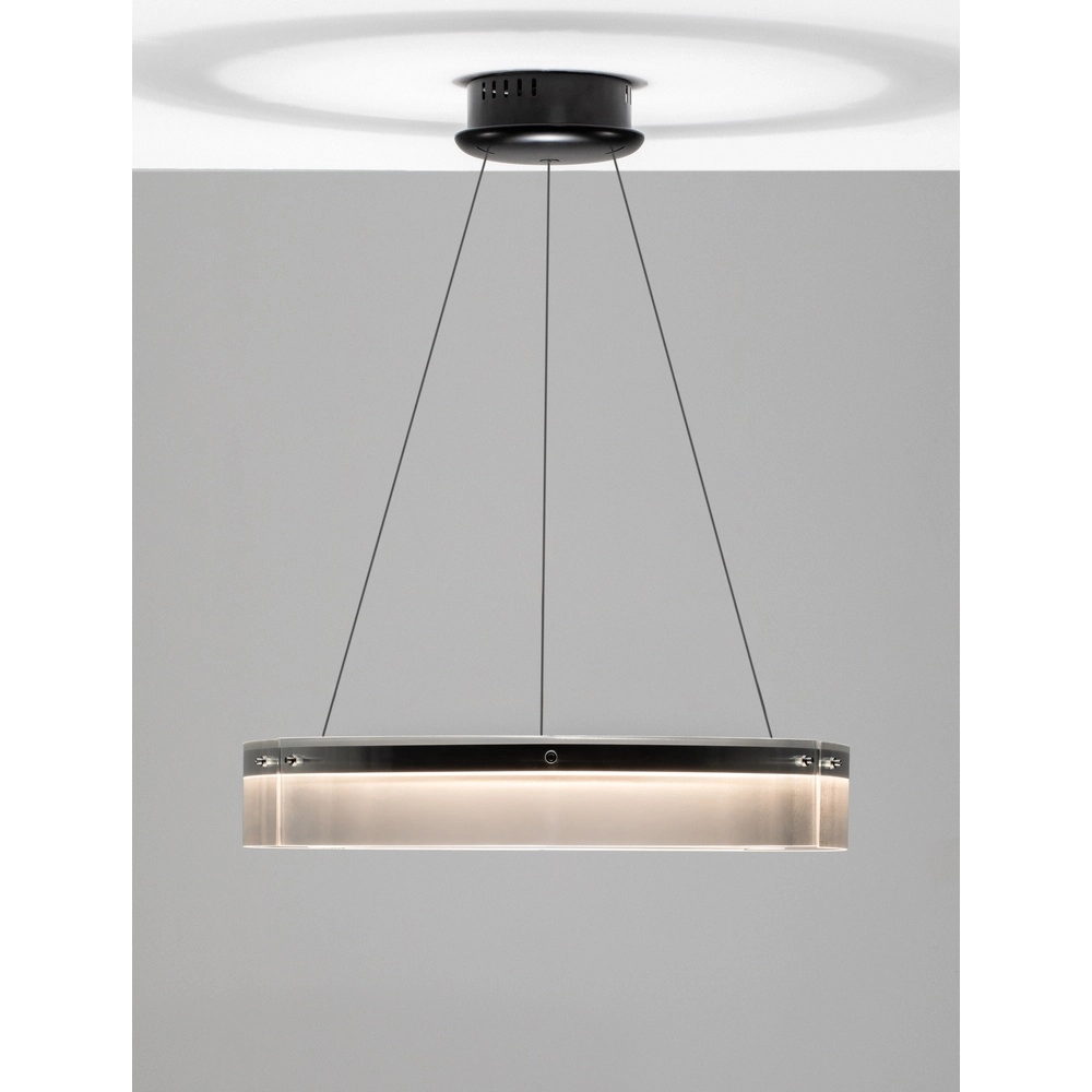 Design hanglamp Pauline zwart met glas Ø 70cm