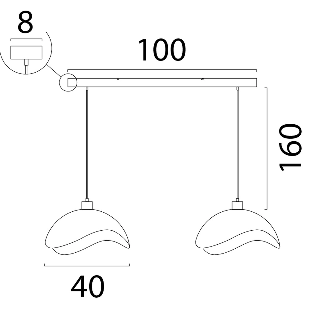 Kantoor hanglamp Volta 2x Ø40cm - cacao Masterlight 8718121395647