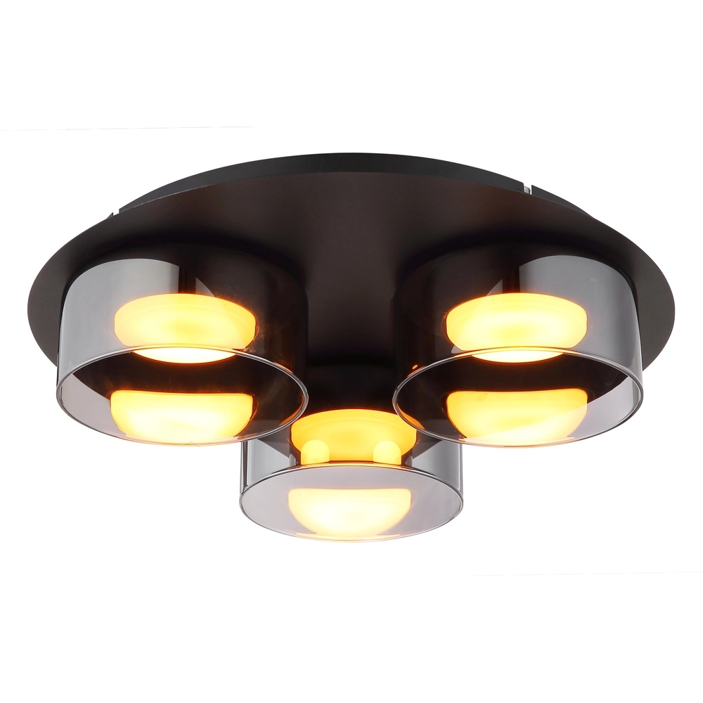 Design plafondlamp Higgins zwart 3-lichts
