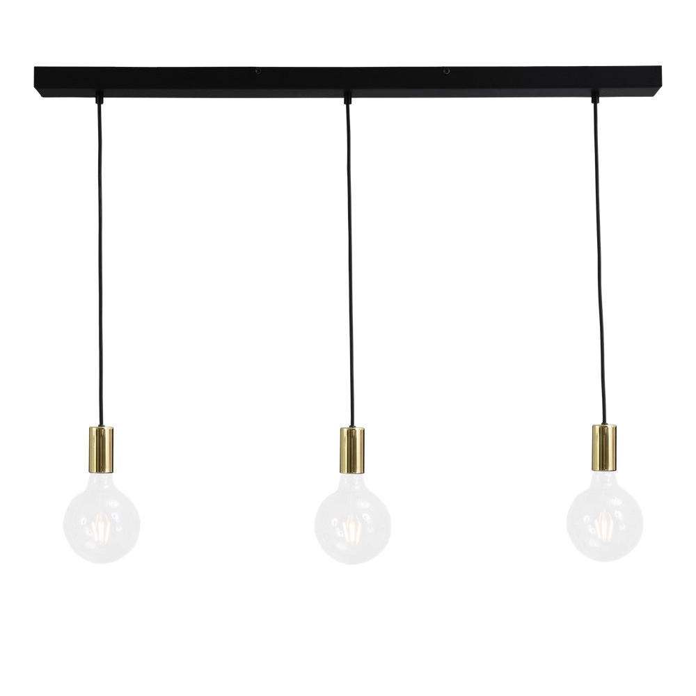 Hanglamp Concepto 3-lichts zwart met goud