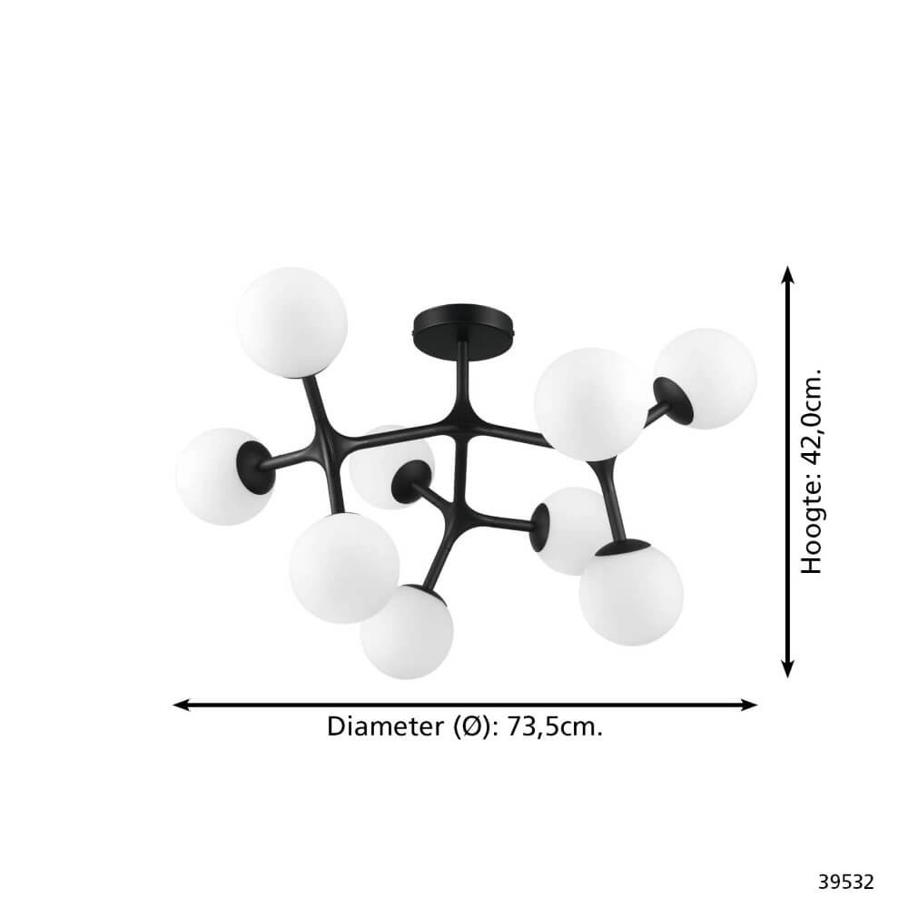 Design plafondlamp Maragall 9-lichts zwart Stars of Light 9002759395322