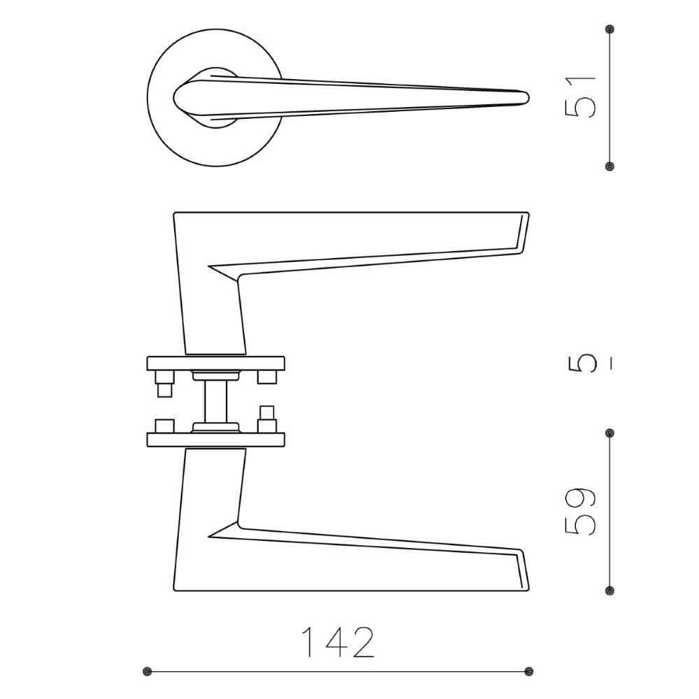 Design deurklink Nina op rozet antraciet Olivari 8714186511688