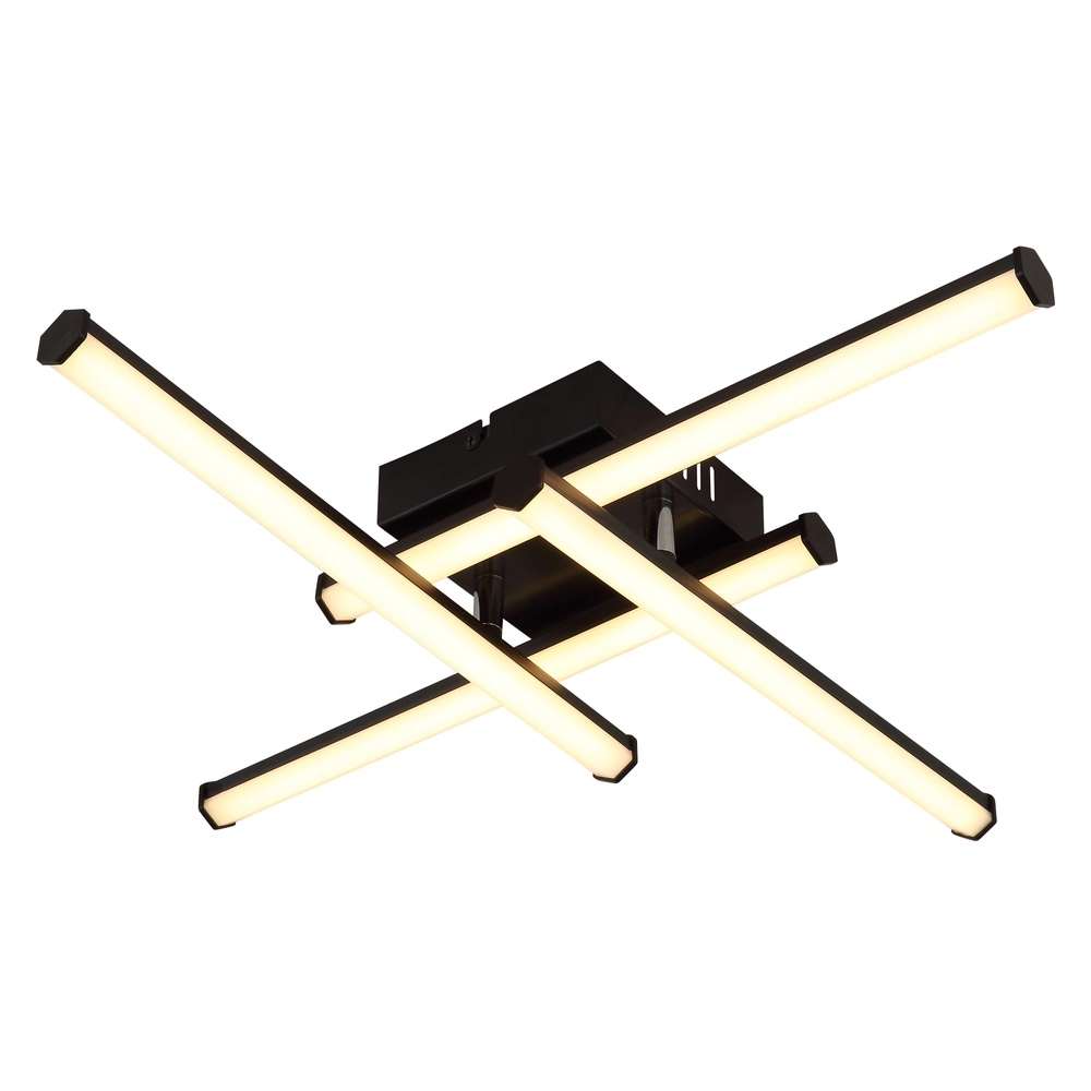 Moderne plafondlamp Kirina 50cm zwart vierkant
