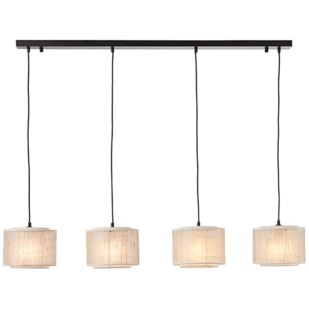 Hanglamp Odar 4-lichts zwart met zandkleur Hanglamp Odar 4-lichts zwart met zandkleur