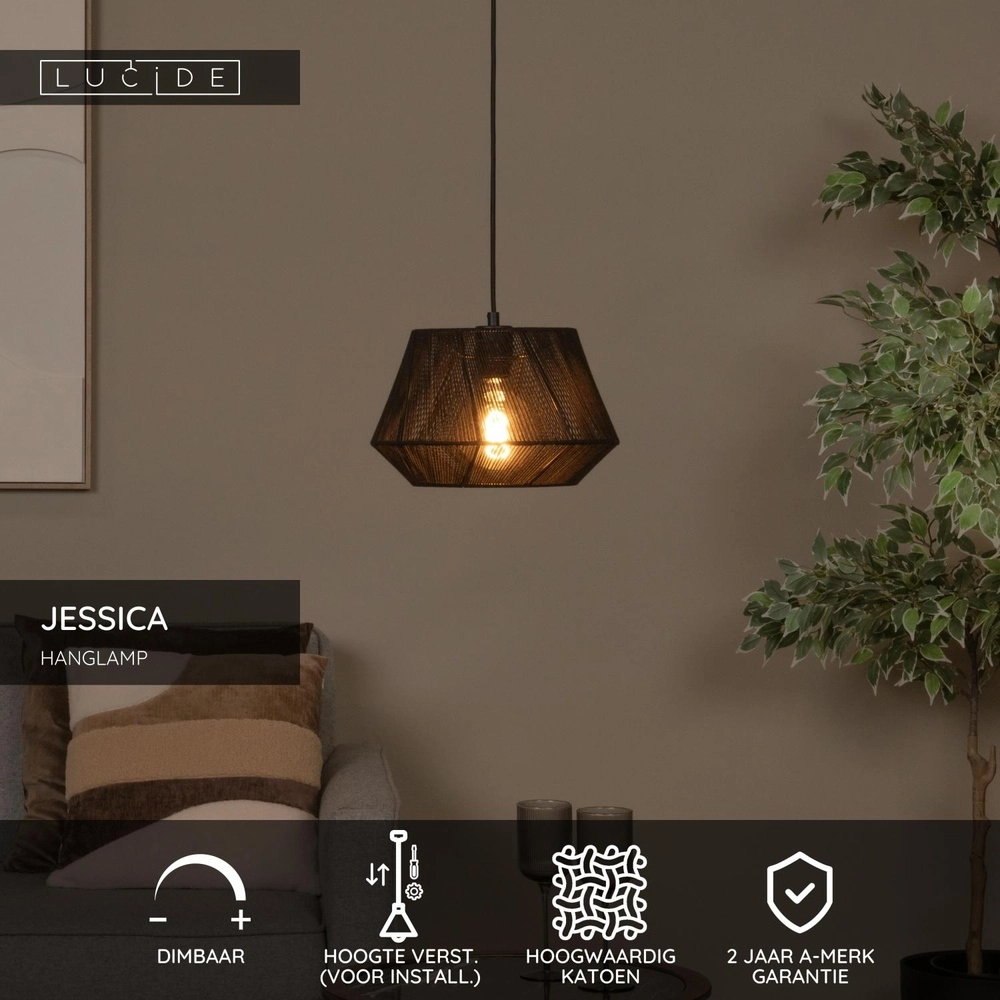 Hanglamp Jessica Ø 30cm zwart Lucide 5411212106155