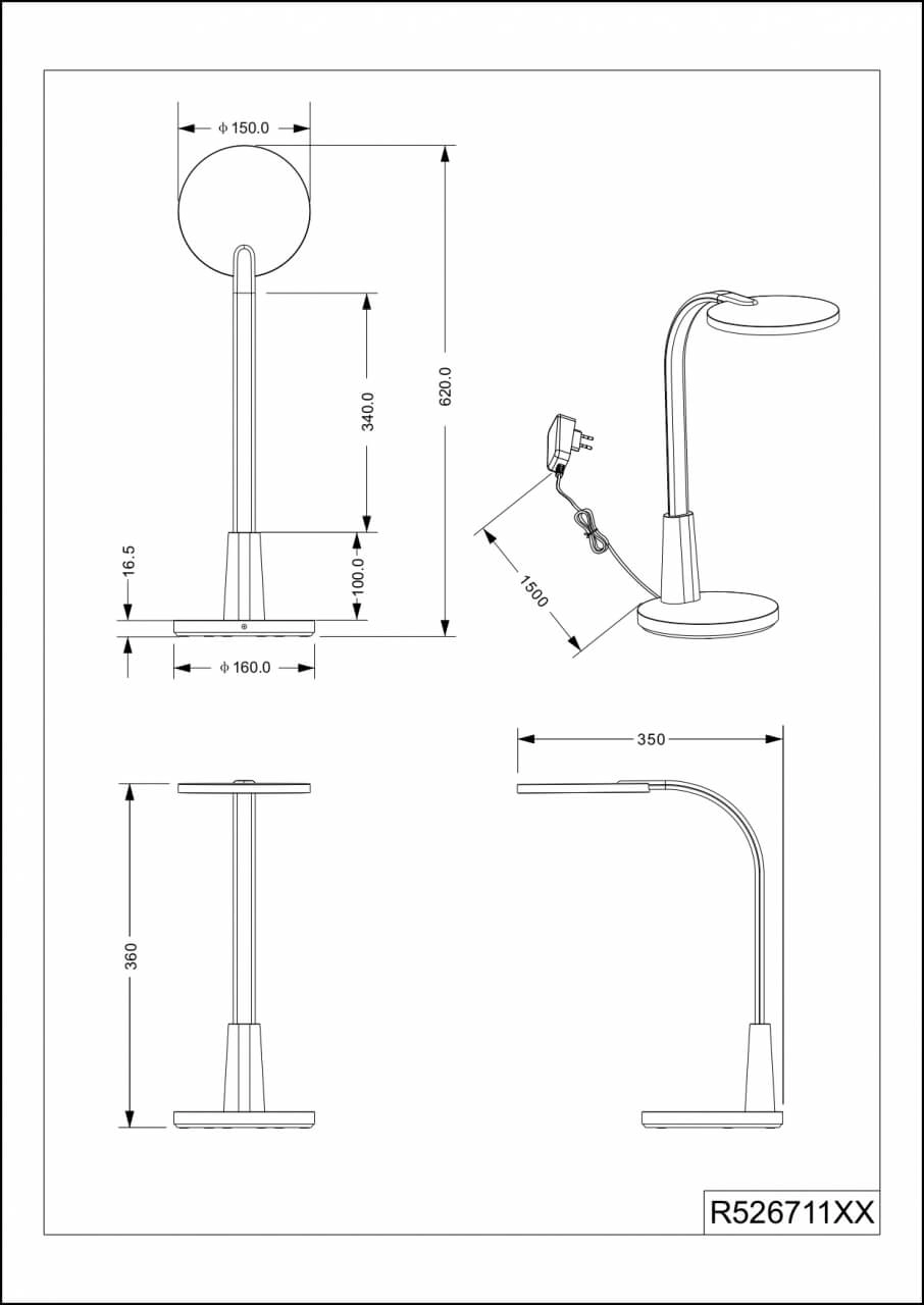 Tafellamp Sally wit Trio 4017807559088