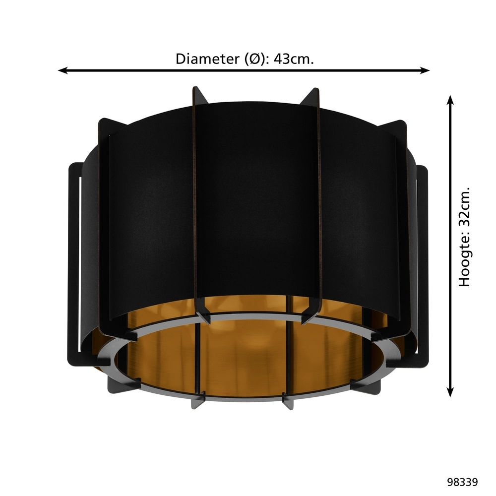 Plafondlamp Pineta zwart Eglo 9002759983390