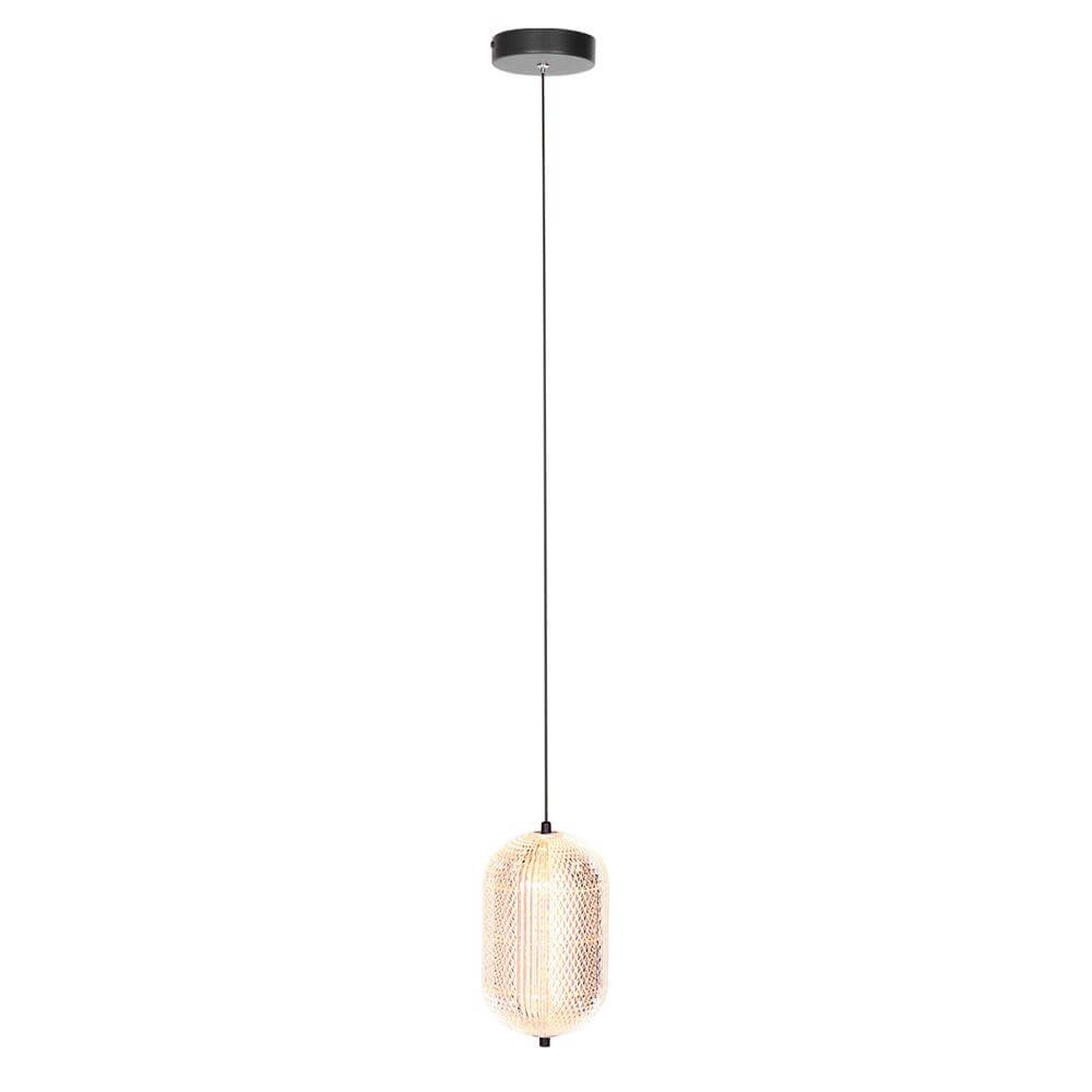 Hanglamp Geripu zwart met amber glas Steinhauer 8712746173772