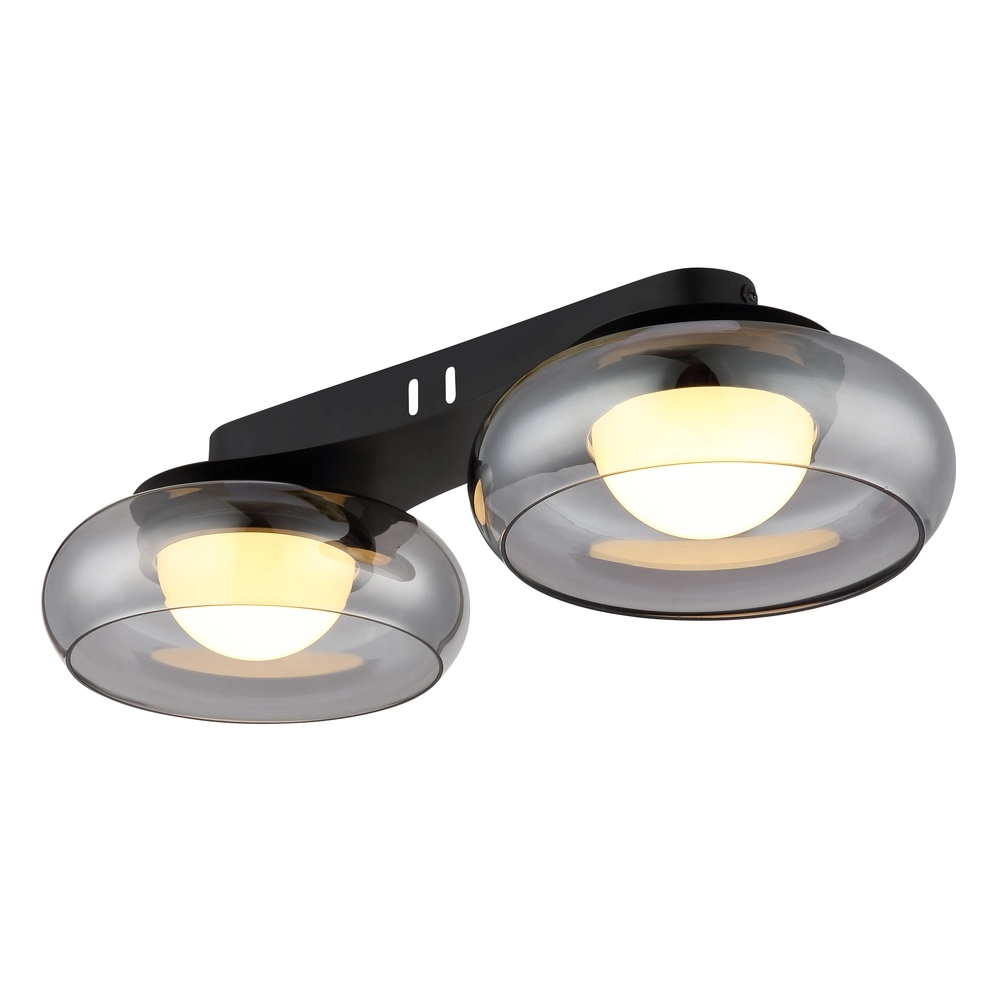 Design plafondlamp Carlene 2-lichts zwart Globo 9007371569175
