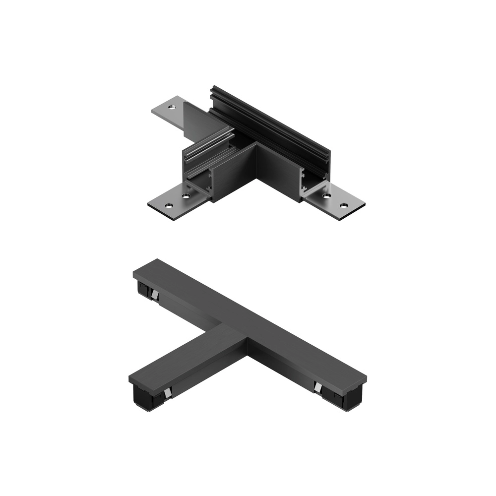 T-connector 1-fase Linial mat zwart chroom