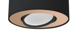 Zwarte opbouwspot Set met goud Lyora 5903139890199