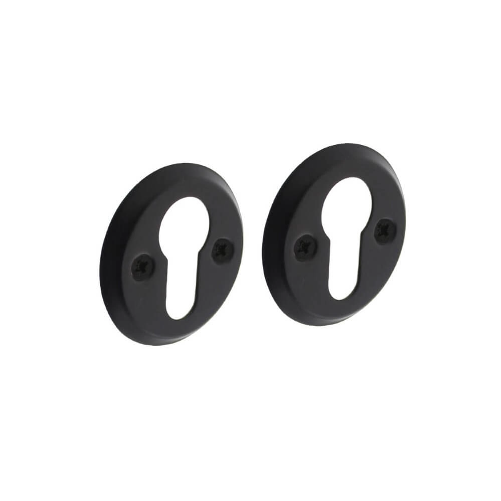 Set van 2 cilinderrozetten Tira rond zwart schroef