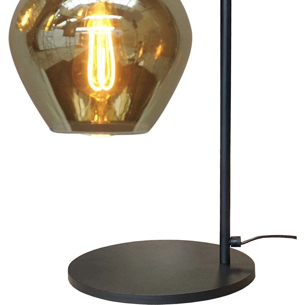 Zwarte tafellamp Bounty met blackline glas Masterlight 8718121251110