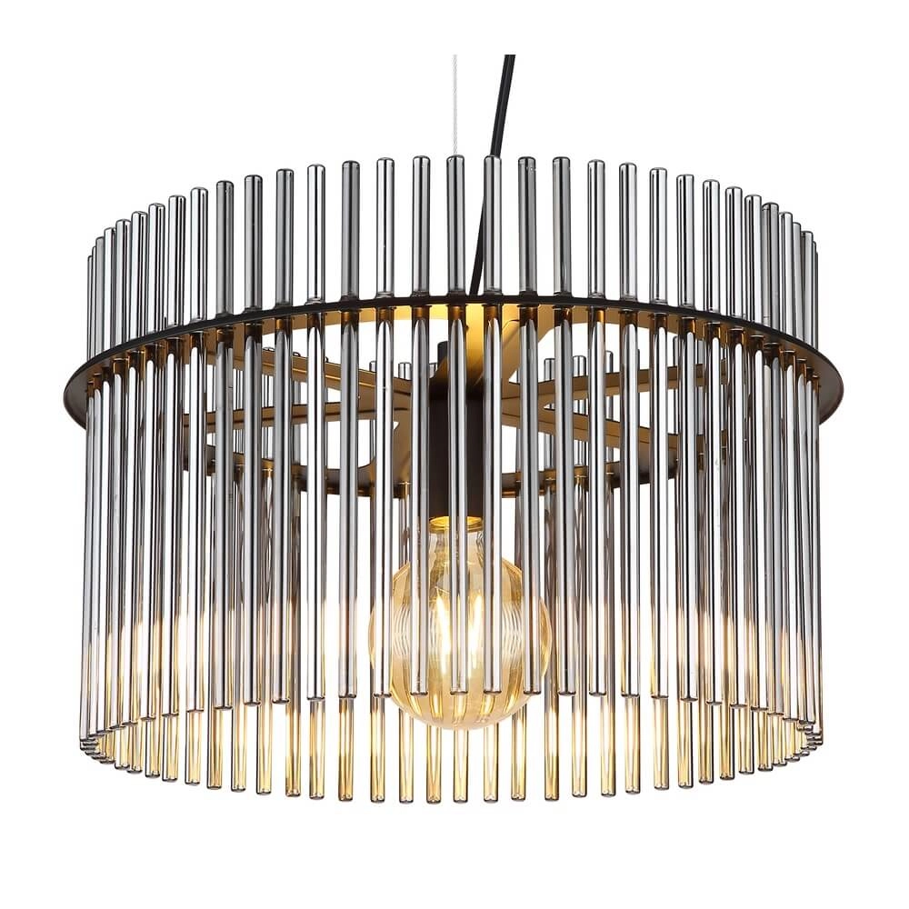 Zwarte hanglamp Gorley met smoke glas Ø 40cm Globo 9007371445189