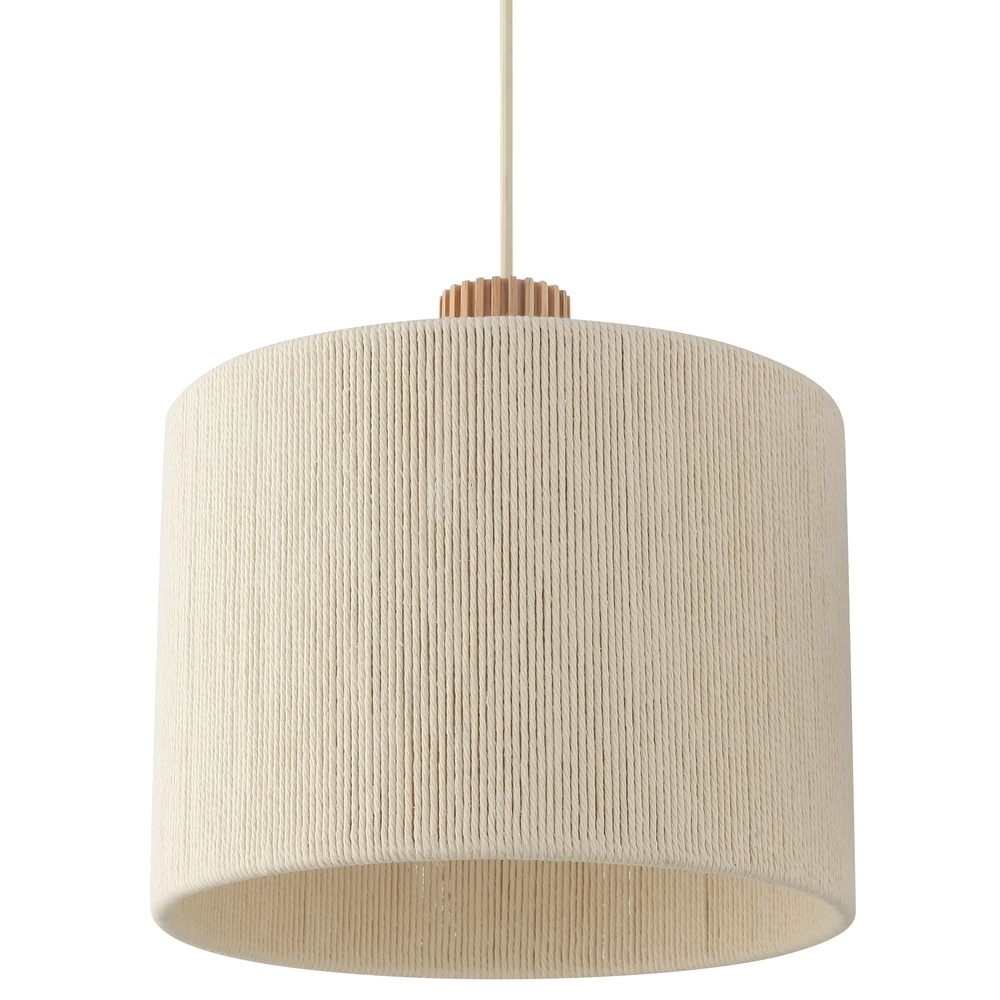 Beige hanglamp Arlo met hout japandi 3-lichts Brilliant 4004353477102