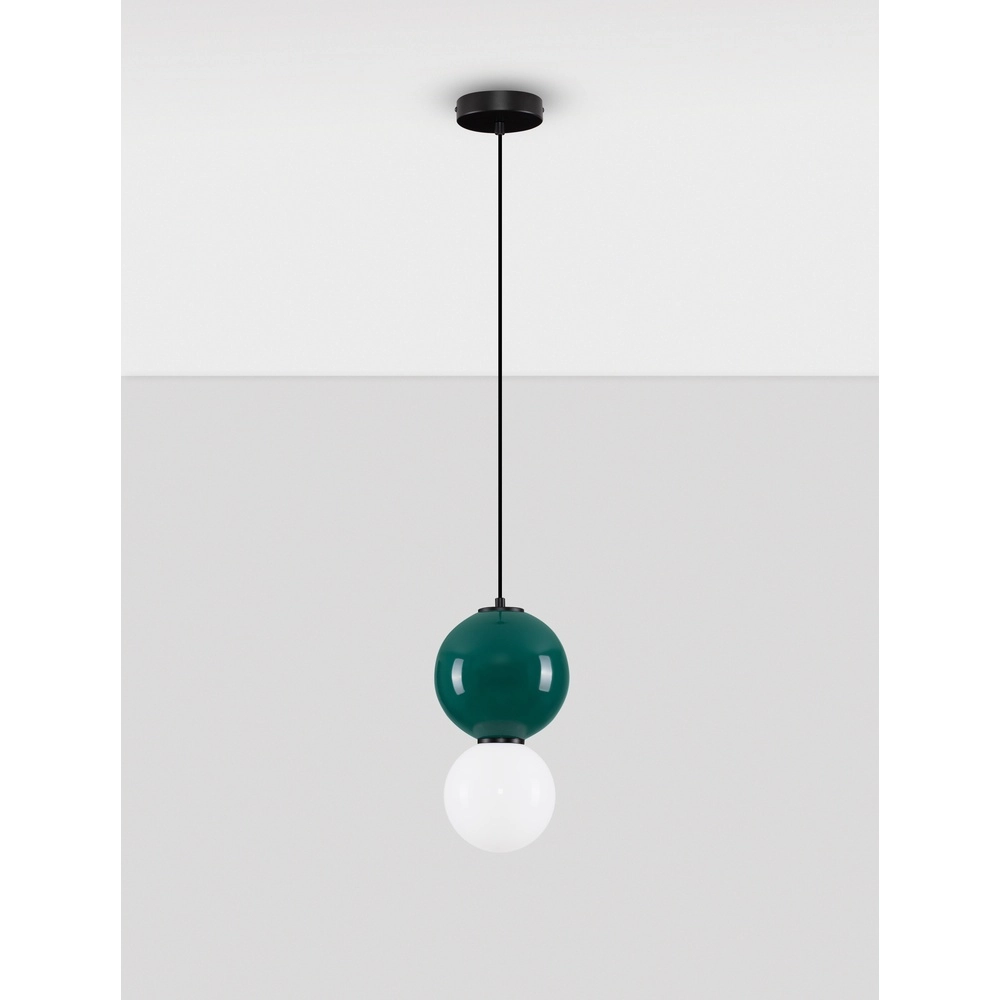 Pendant lamp Noesis Ø 18cm green with white Lyora 5212017483683