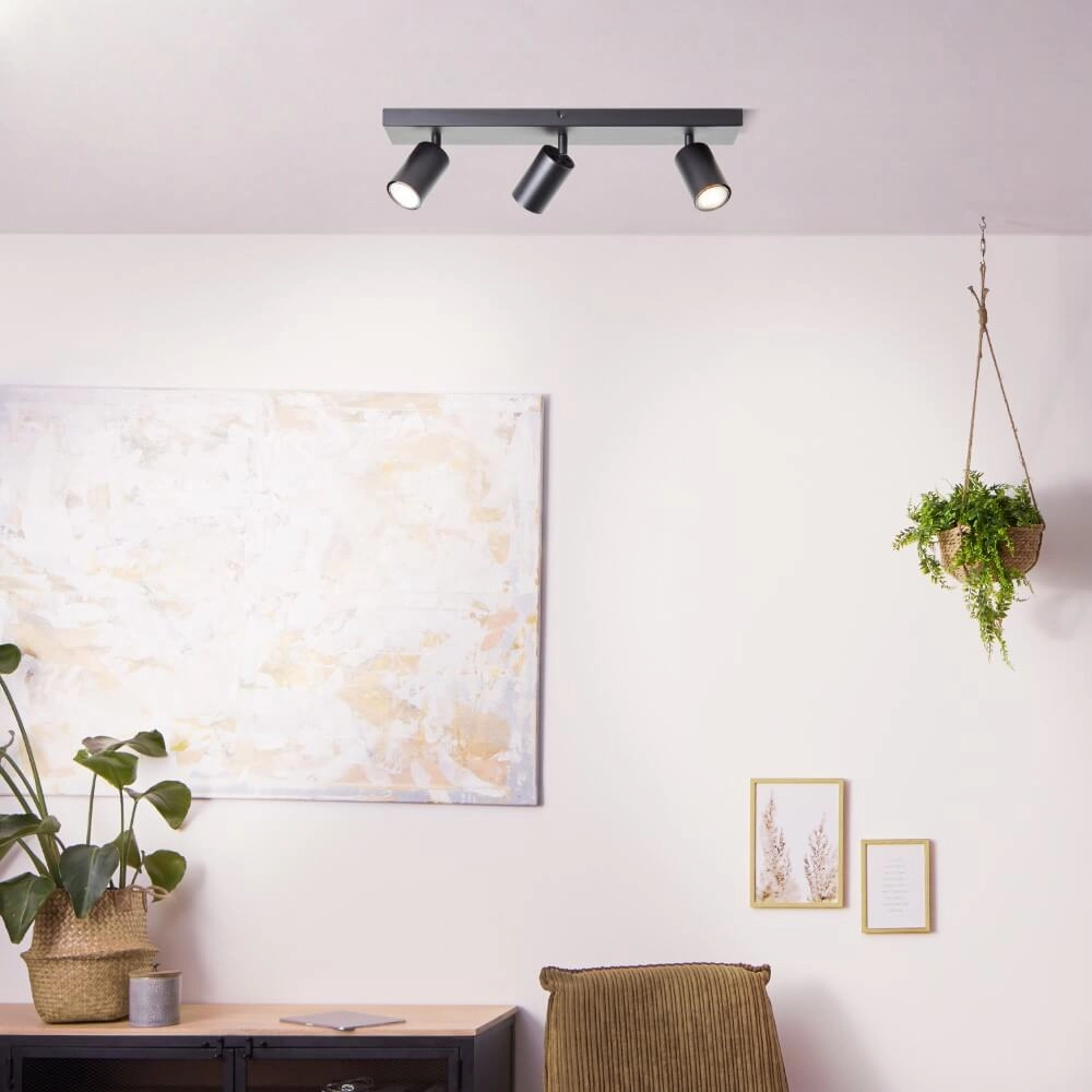 Zwarte plafondspot Jello 3-lichts Brilliant 4004353409387