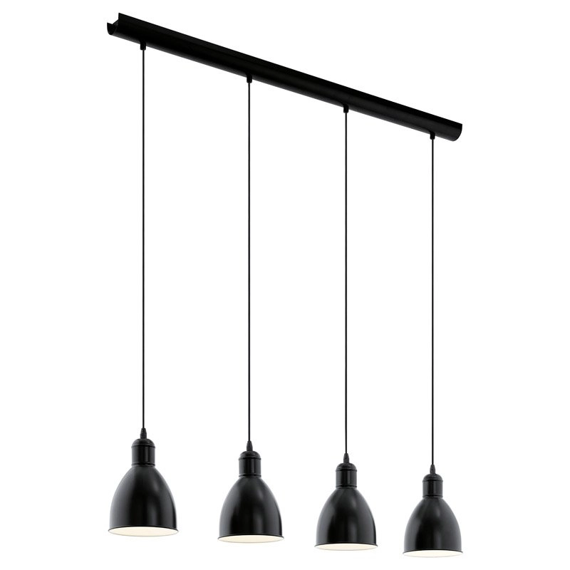 Landelijke hanglamp Priddy 4-lichts zwart Landelijke hanglamp Priddy 4-lichts zwart
