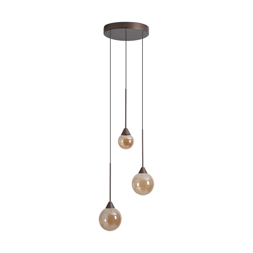 Design hanglamp Opux Lux 3-lichts brons Searchlight 5,05342E+12