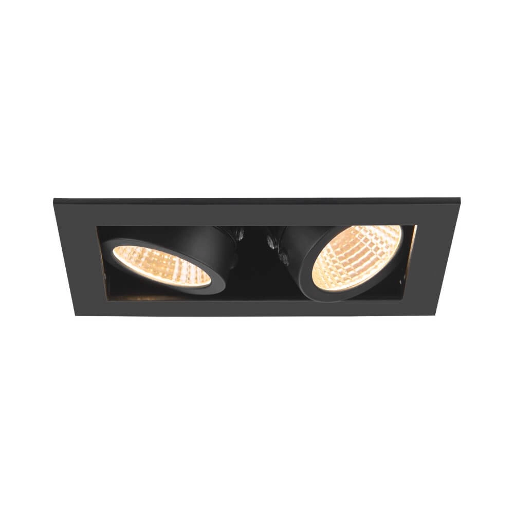 Vierkante led inbouwspot Kadux Double 2x Led - zwart - 3000K SLV 4024163279109