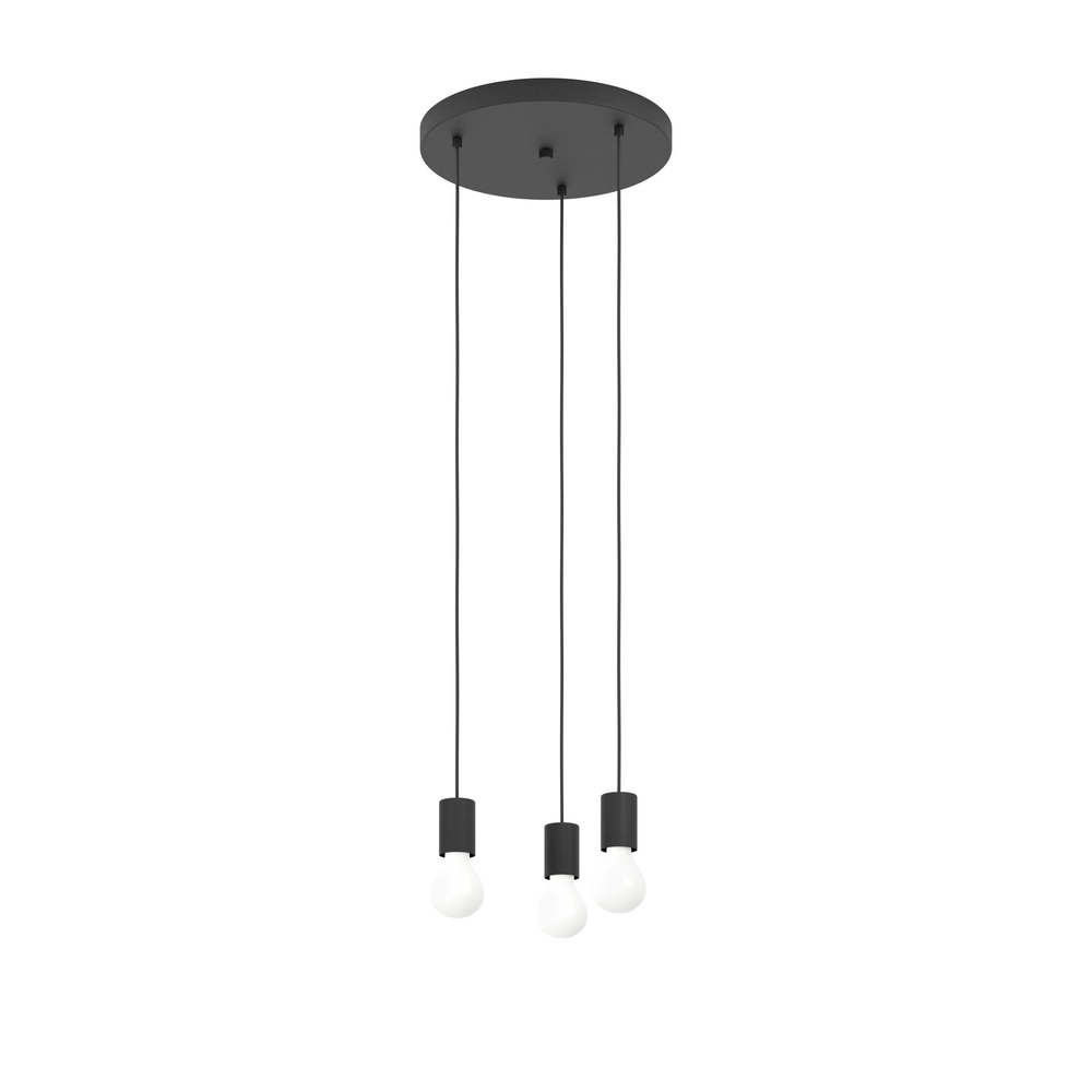 3-lichts pendel Nogalte zwart