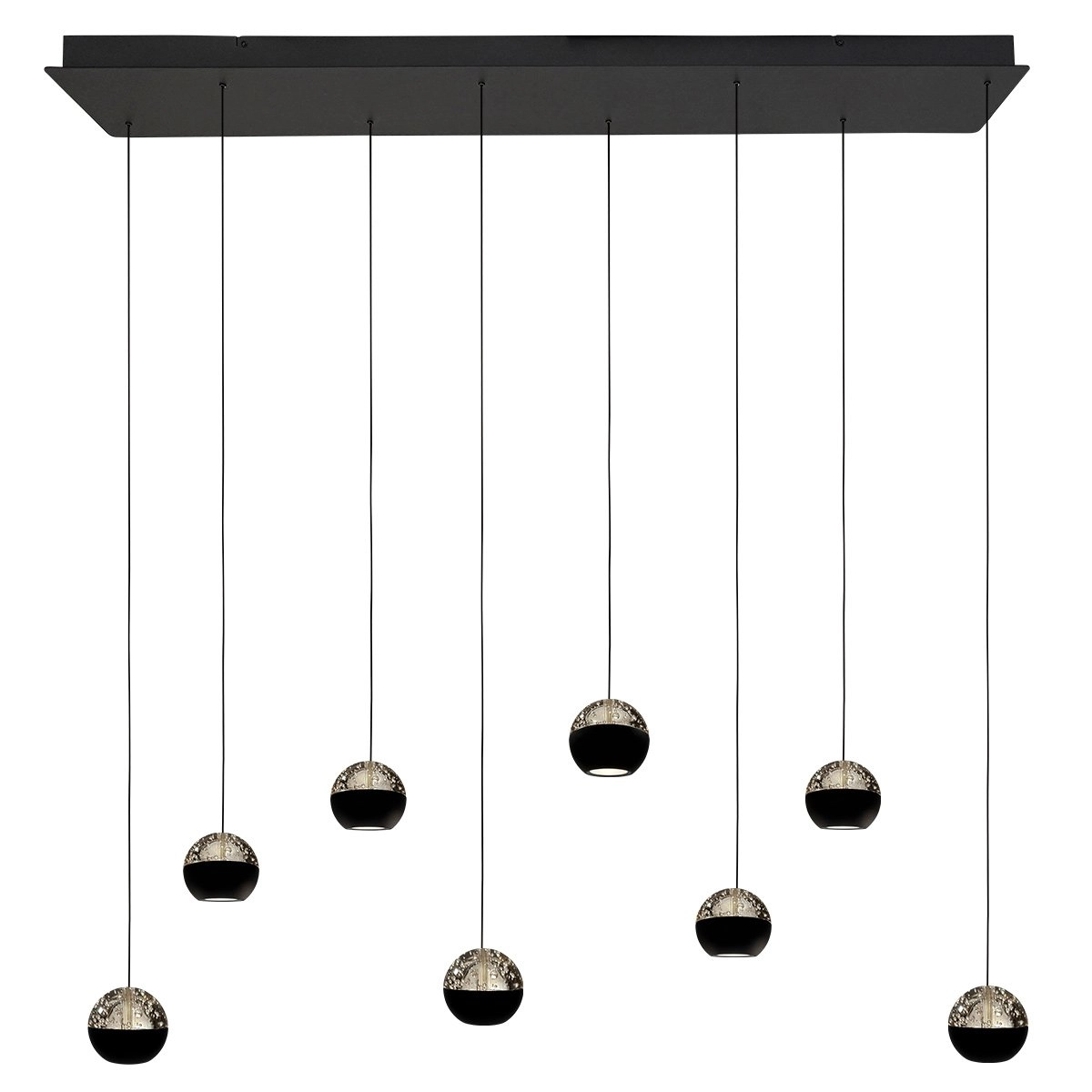 Eettafel hanglamp 115cm Belluno 8-lichts led - zwart Steinhauer 8712746184020