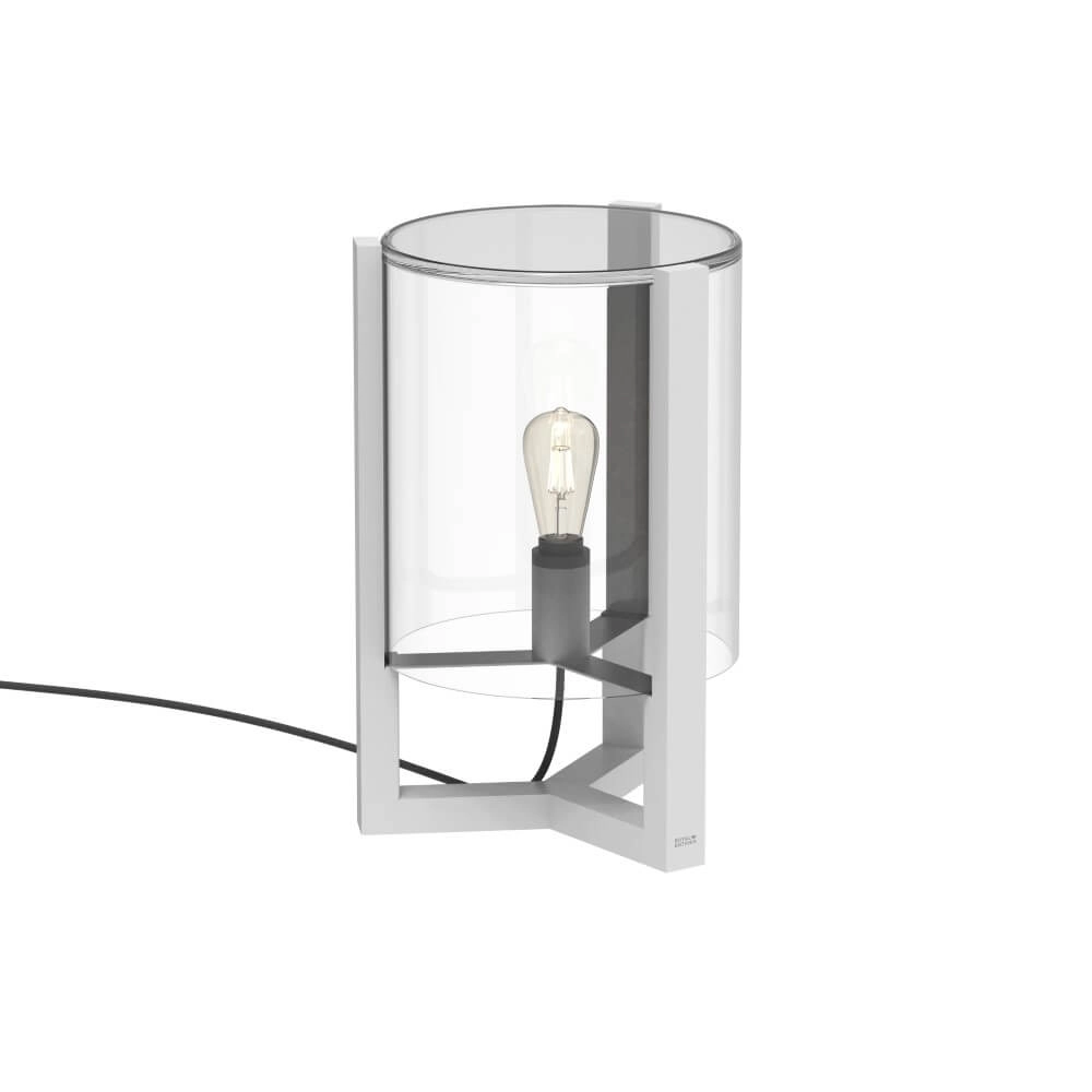 Tafellamp 50cm Tristar wit met helder glas Tafellamp 50cm Tristar wit met helder glas