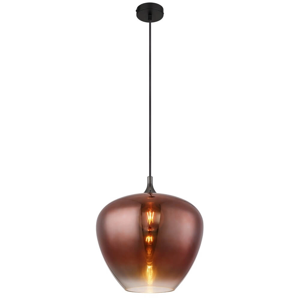 Zwarte hanglamp Maxy met rood glas Ø 40cm