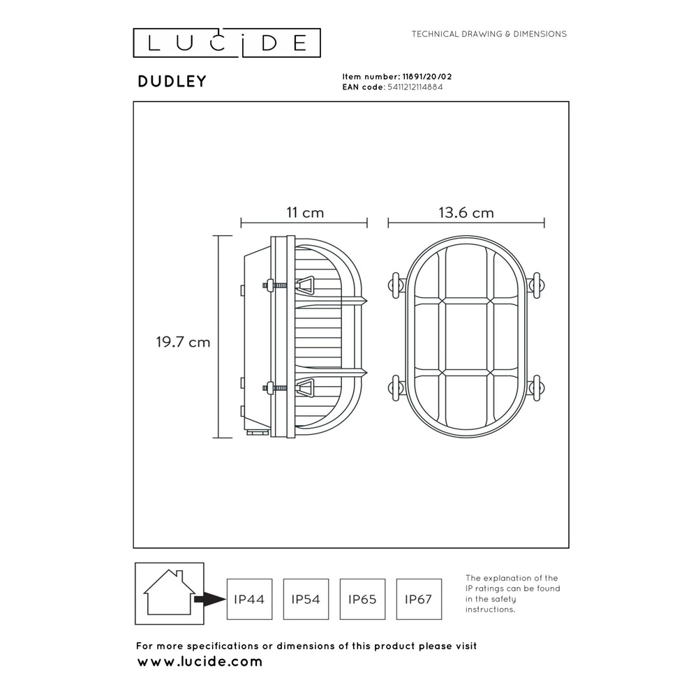 Bullseye wandlamp Dudley IP54 goud Lucide 5411212114884