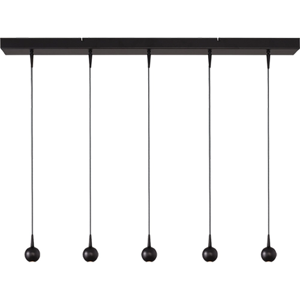 5-lichts hanglamp Talana zwart Ø 6cm DTW