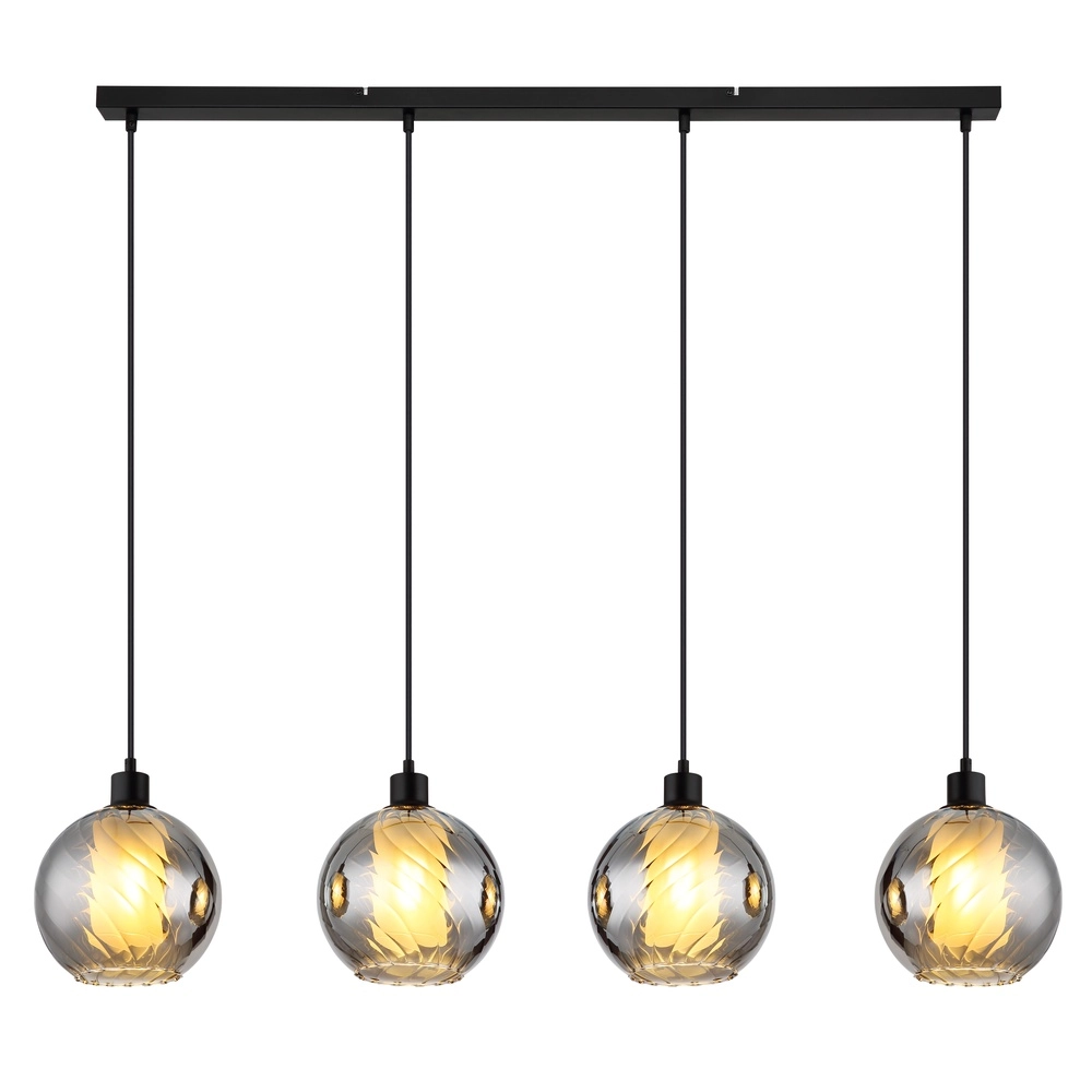 Design hanglamp Ulf 4-lichts zwart Globo 9007371522712