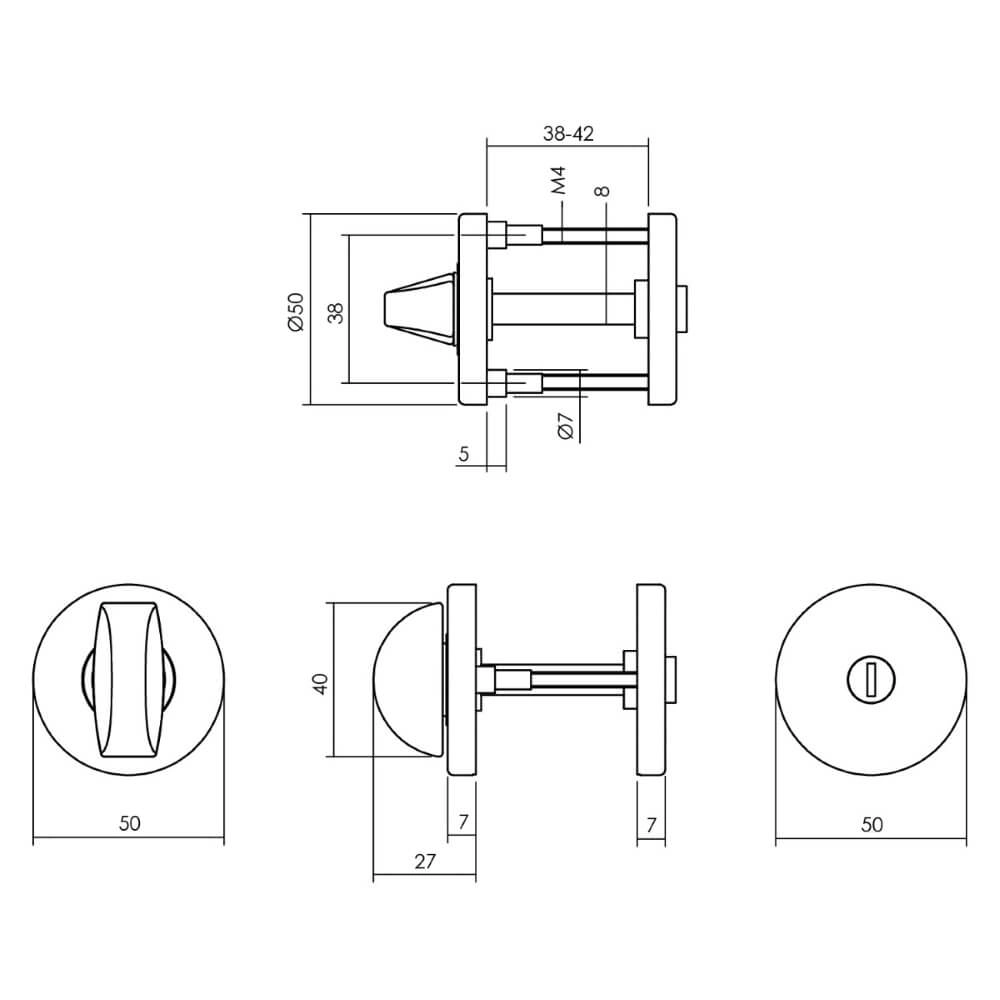 WC-sluiting Tira rond aluminium Intersteel 8714186004920
