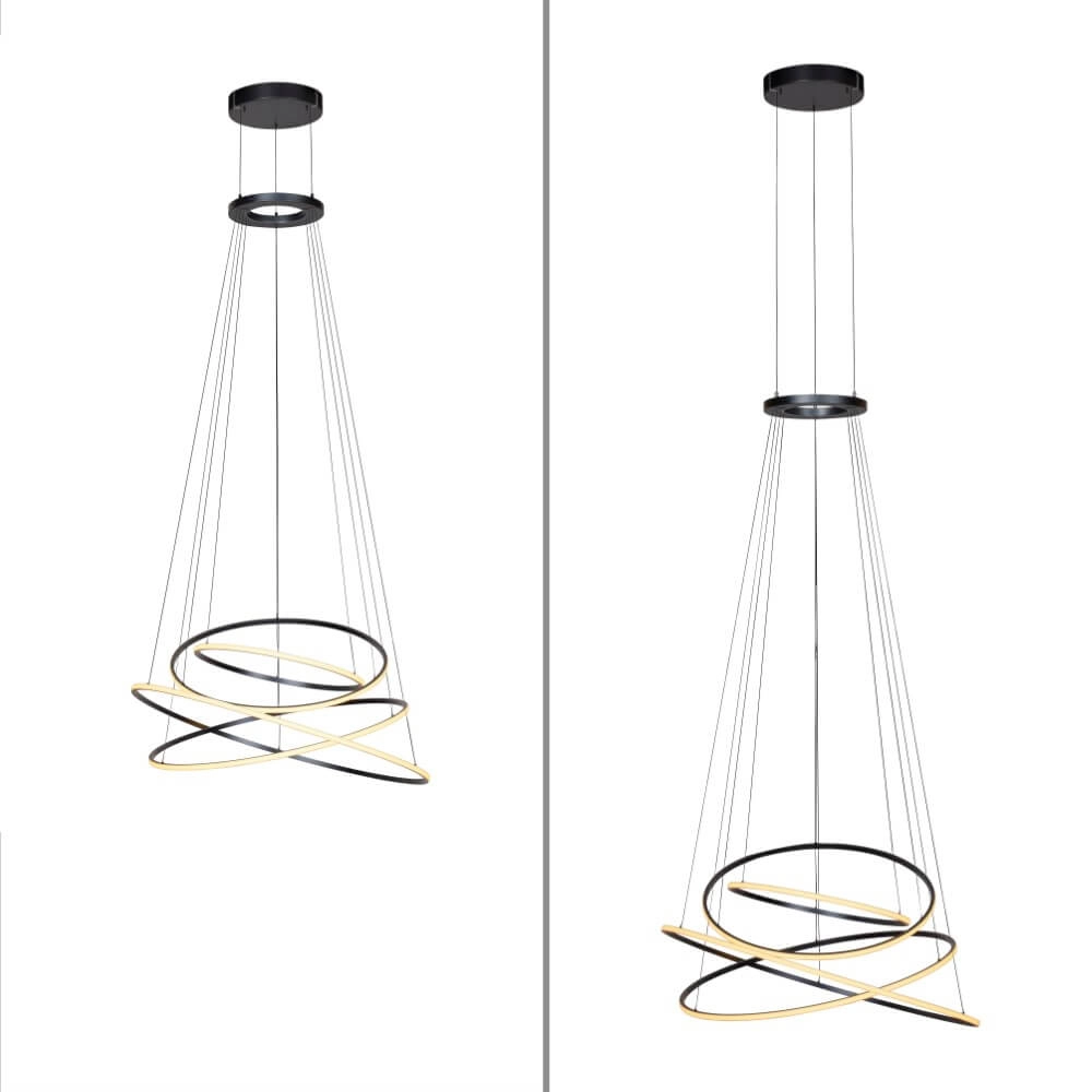 Design hanglamp Pure E-Flying Rings grijs Paul Neuhaus 4012248384466