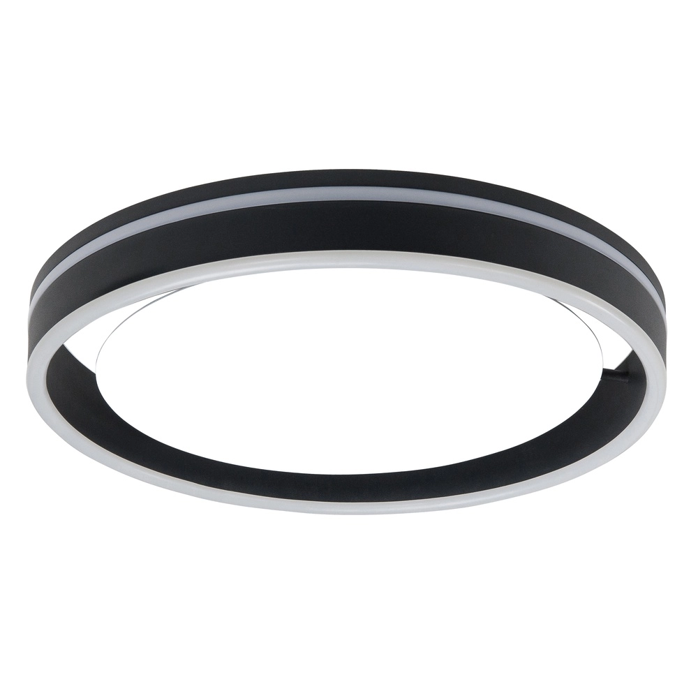 Zwarte plafondlamp Double round Ø 40cm