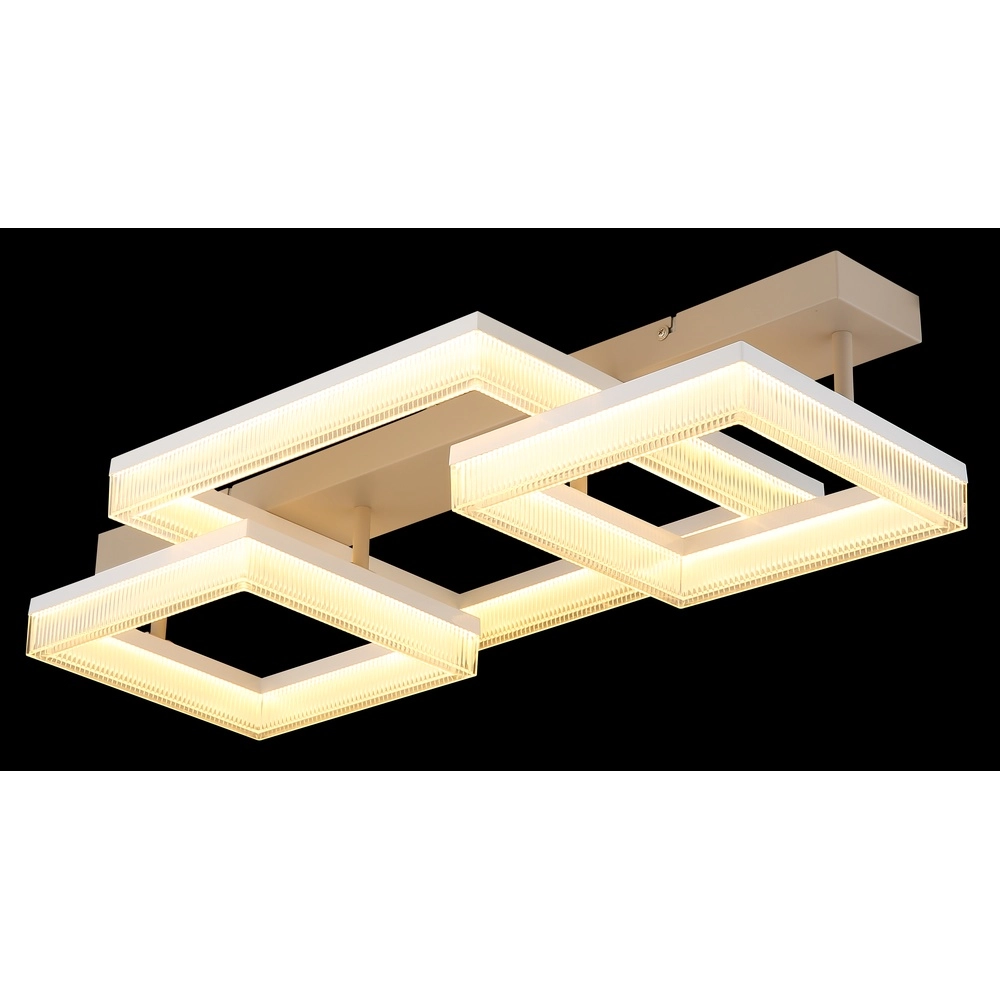 Moderne plafondlamp Zara zand bruin vierkant 66cm Globo 9007371567089