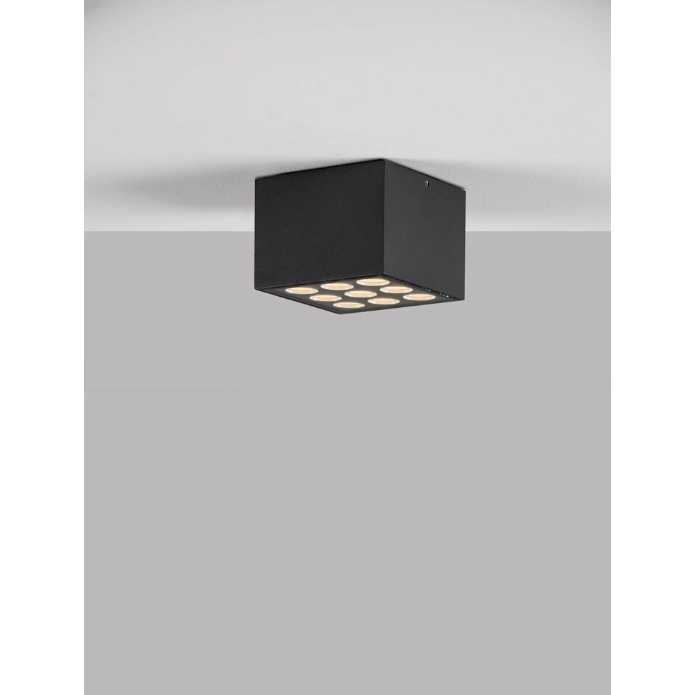 Plafondlamp Jax vierkant 11cm antraciet Lyora 5212017476685